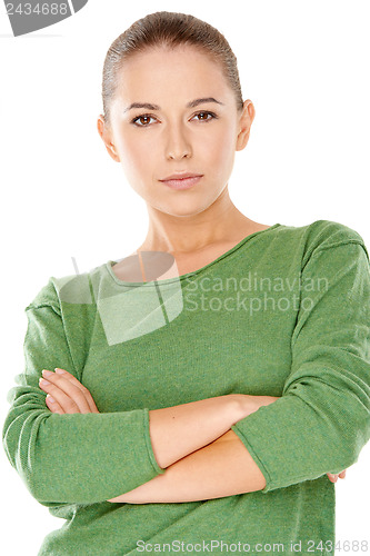 Image of Confident serious young woman