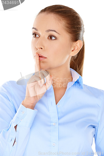 Image of Thoughtful worried young woman