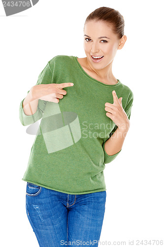 Image of Groovy trendy young woman