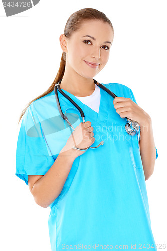 Image of Friendly confident female doctor
