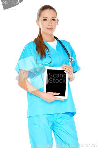 Image of Female doctor with a tablet-pc