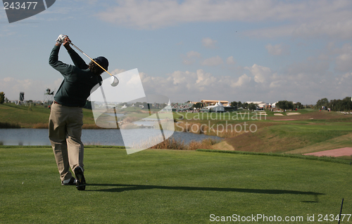 Image of man golf swing in vilamoura, portugal