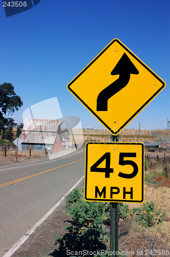 Image of Curve Warning Road Sign