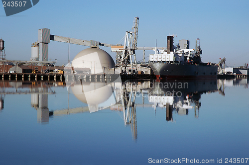 Image of Seaport Ship Reflection