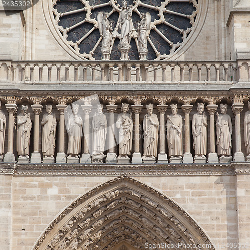 Image of PARIS - JULY 27: Architectural details of Cathedral Notre Dame d