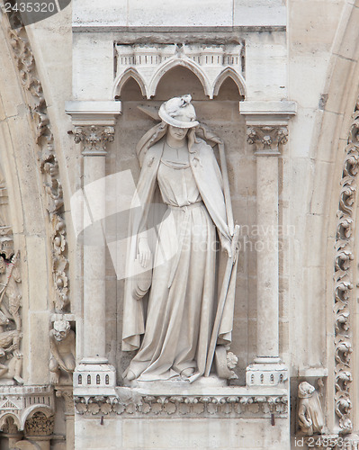 Image of PARIS - JULY 27: Architectural details of Cathedral Notre Dame d