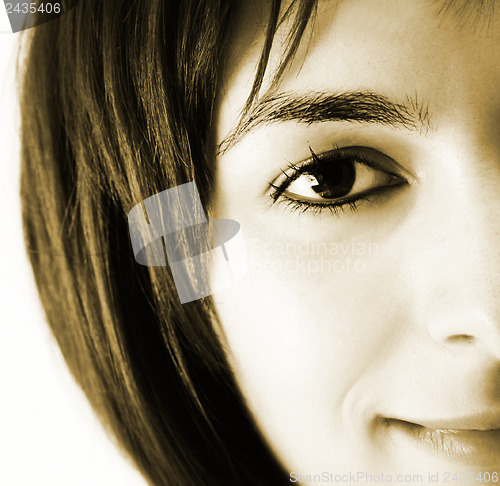 Image of Beautiful young woman face. 