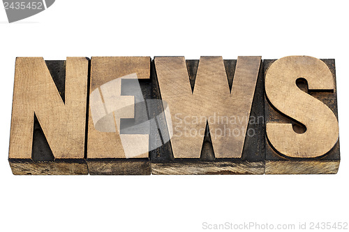 Image of news word in wood type