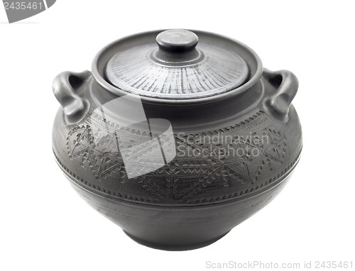 Image of West Ukrainian ceramic pan of black colour