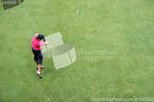 Image of lady golf swing