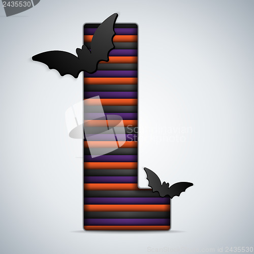 Image of Halloween Bat Alphabet Letters Stripe Black Orange Purple