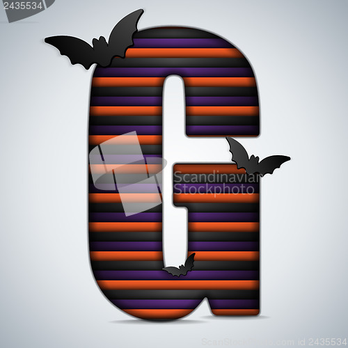 Image of Halloween Bat Alphabet Letters Stripe Black Orange Purple