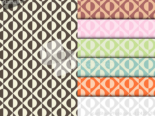 Image of Seamless Circle Pattern Colorful Set Vector