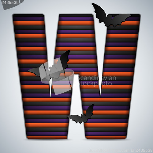 Image of Halloween Bat Alphabet Letters Stripe Black Orange Purple