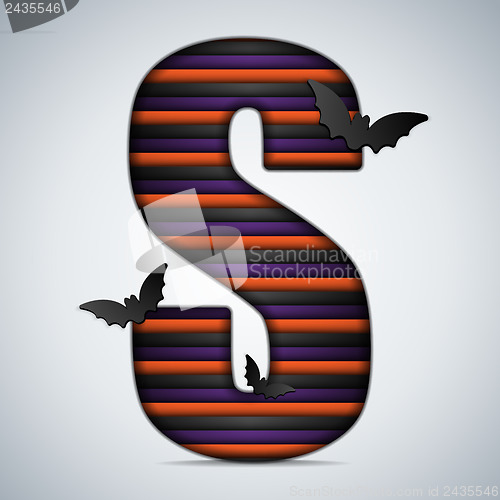 Image of Halloween Bat Alphabet Letters Stripe Black Orange Purple