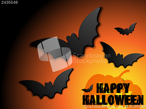 Image of Halloween Bat Frame Pumpkin Background