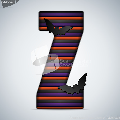 Image of Halloween Bat Alphabet Letters Stripe Black Orange Purple