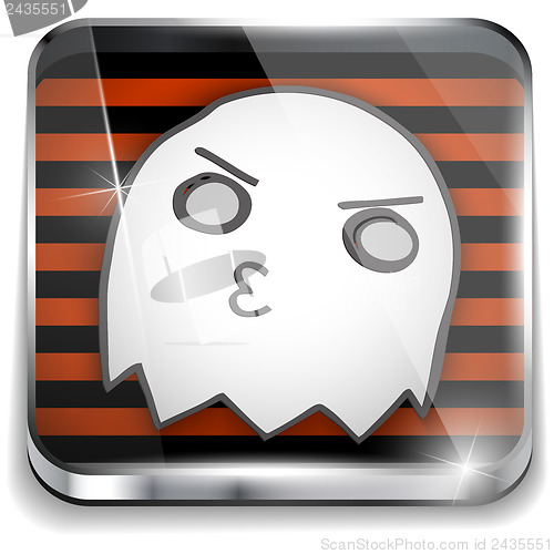 Image of Halloween Ghost Icon Button Application
