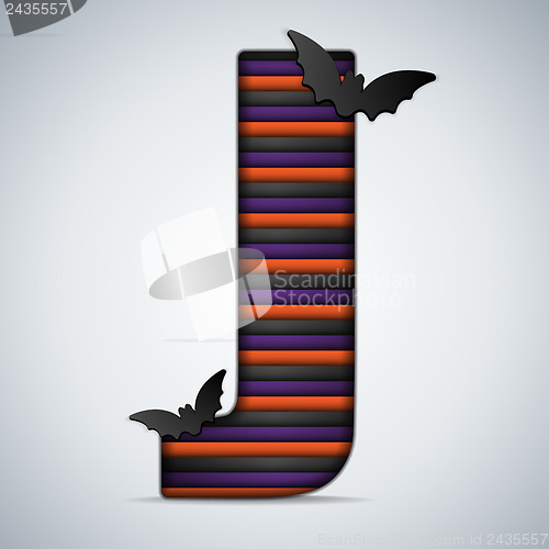 Image of Halloween Bat Alphabet Letters Stripe Black Orange Purple