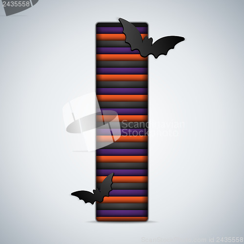 Image of Halloween Bat Alphabet Letters Stripe Black Orange Purple