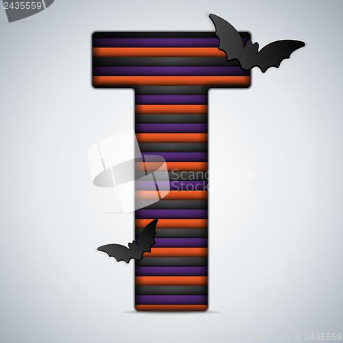Image of Halloween Bat Alphabet Letters Stripe Black Orange Purple