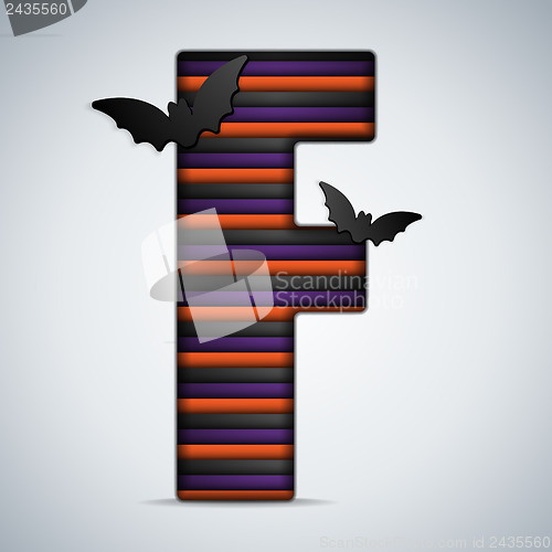 Image of Halloween Bat Alphabet Letters Stripe Black Orange Purple