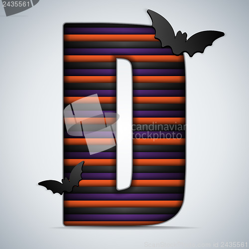 Image of Halloween Bat Alphabet Letters Stripe Black Orange Purple