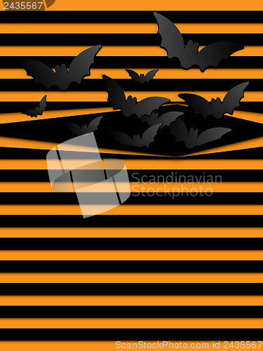 Image of Vector Halloween Background Scary Bats Orange
