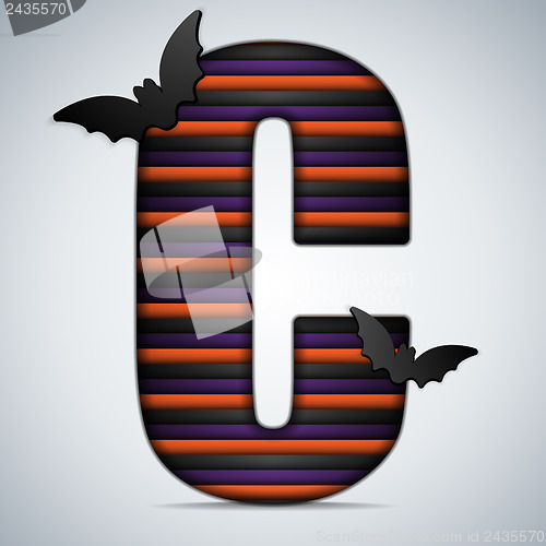 Image of Halloween Bat Alphabet Letters Stripe Black Orange Purple
