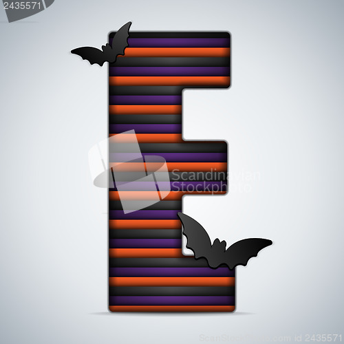 Image of Halloween Bat Alphabet Letters Stripe Black Orange Purple