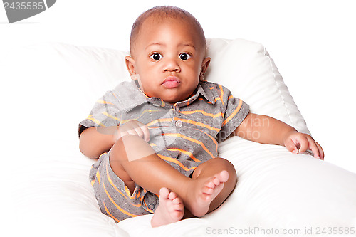 Image of Cute adorable baby infant sitting