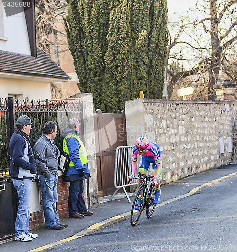 Image of The Cyclist Michele Scarponi- Paris Nice 2013 Prologue in Houill