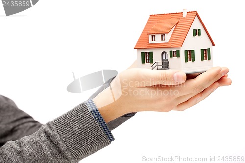 Image of Hands holding a small house