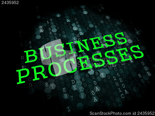 Image of Business Processes. Digital Background.