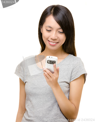Image of Asian woman using mobile
