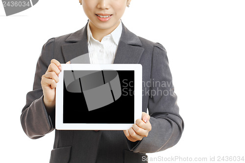 Image of asian business woman hold tablet