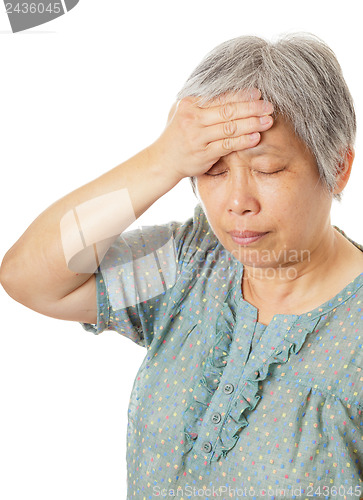 Image of Asian old woman got headache