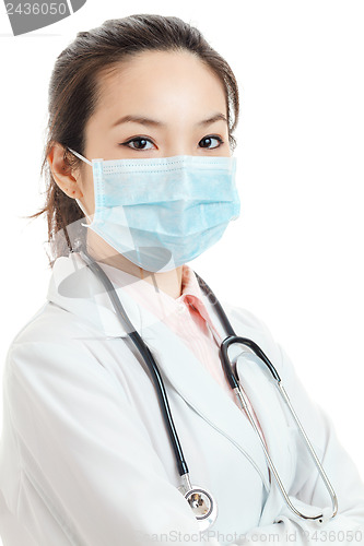 Image of Asian female doctor with face mask