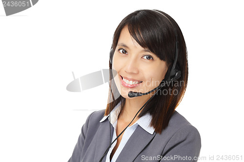 Image of Asian business customer service woman with headset