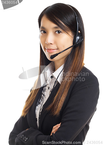 Image of Asian business woman with headset