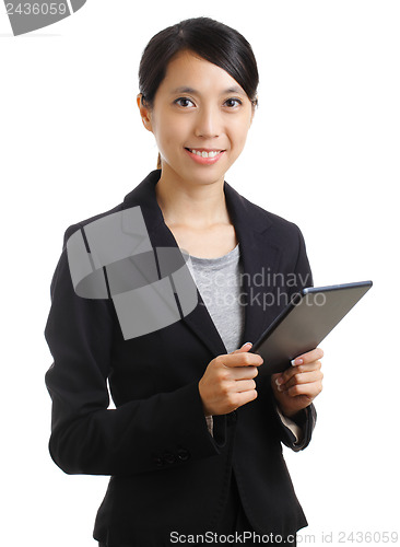 Image of Asian business woman with tablet 