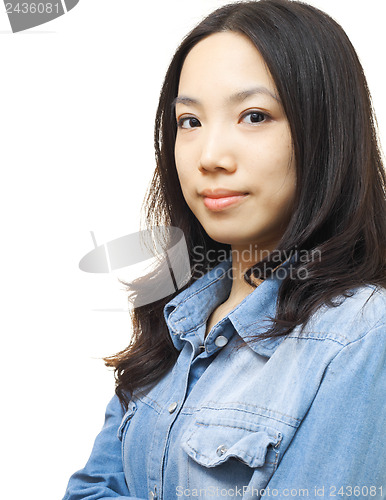 Image of Asian woman on white background