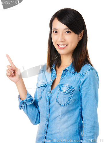 Image of Asian woman pointing