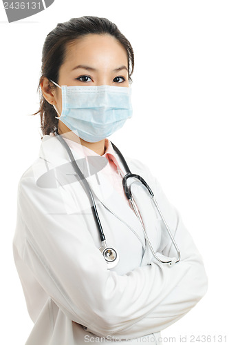 Image of Asian female doctor with face mask 