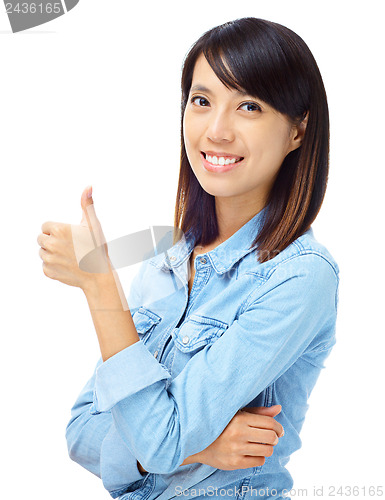 Image of Asian woman with thumb up hand