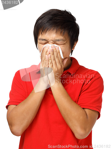 Image of Sneezing man