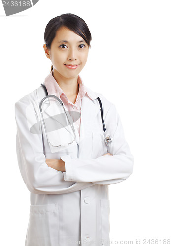 Image of Medical doctor woman isolated on white background