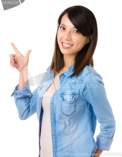 Image of Asian woman with hand gesture