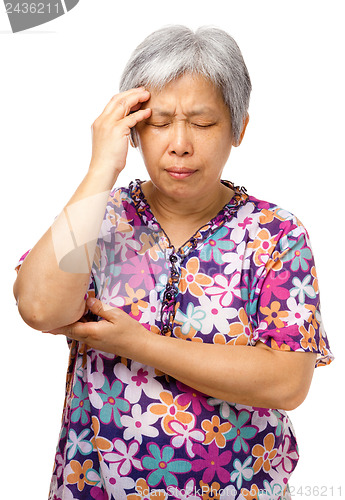 Image of Old woman seriously headache