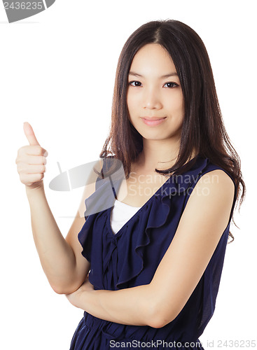 Image of Asian woman thumb up